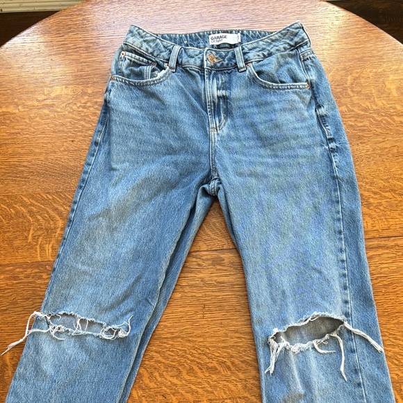 Garage Light Blue Ripped Straight Leg Jeans - Picture 1 of 5